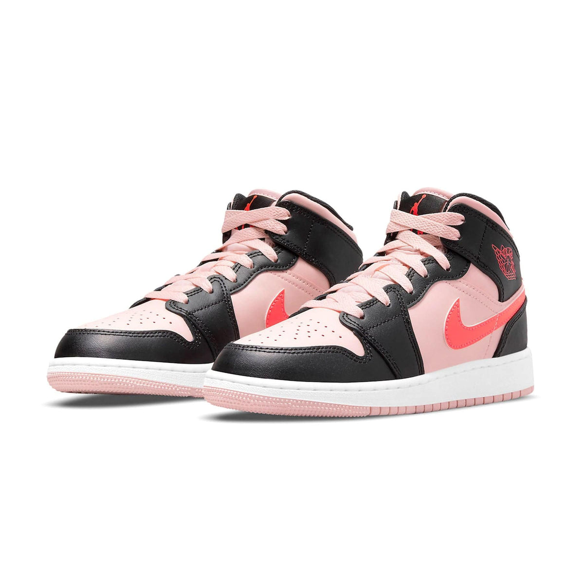 Air Jordan 1 Mid GS Black Pink Crimson - Kick Game