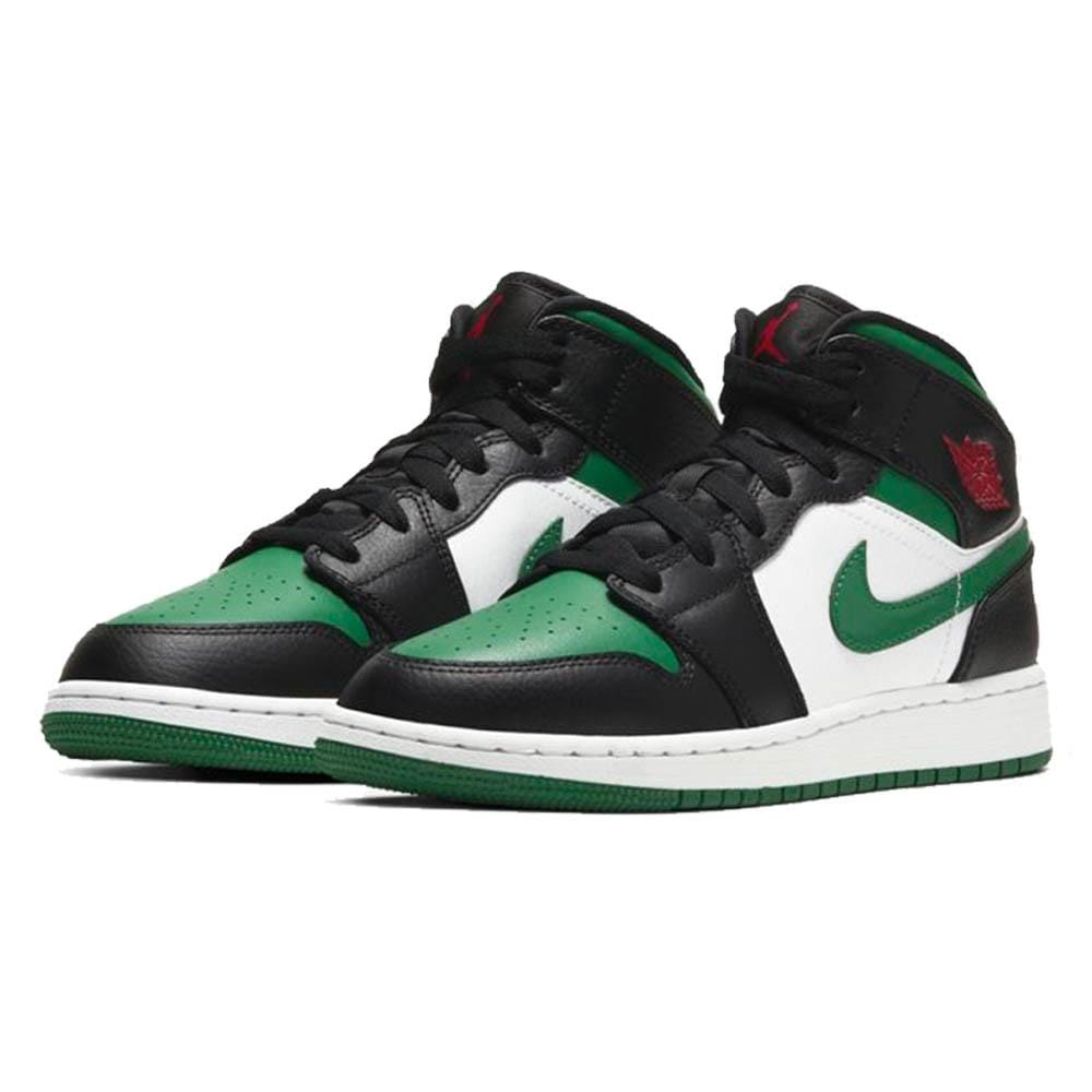 Air Jordan 1 Mid GS 'Black Pine Green' - Kick Game