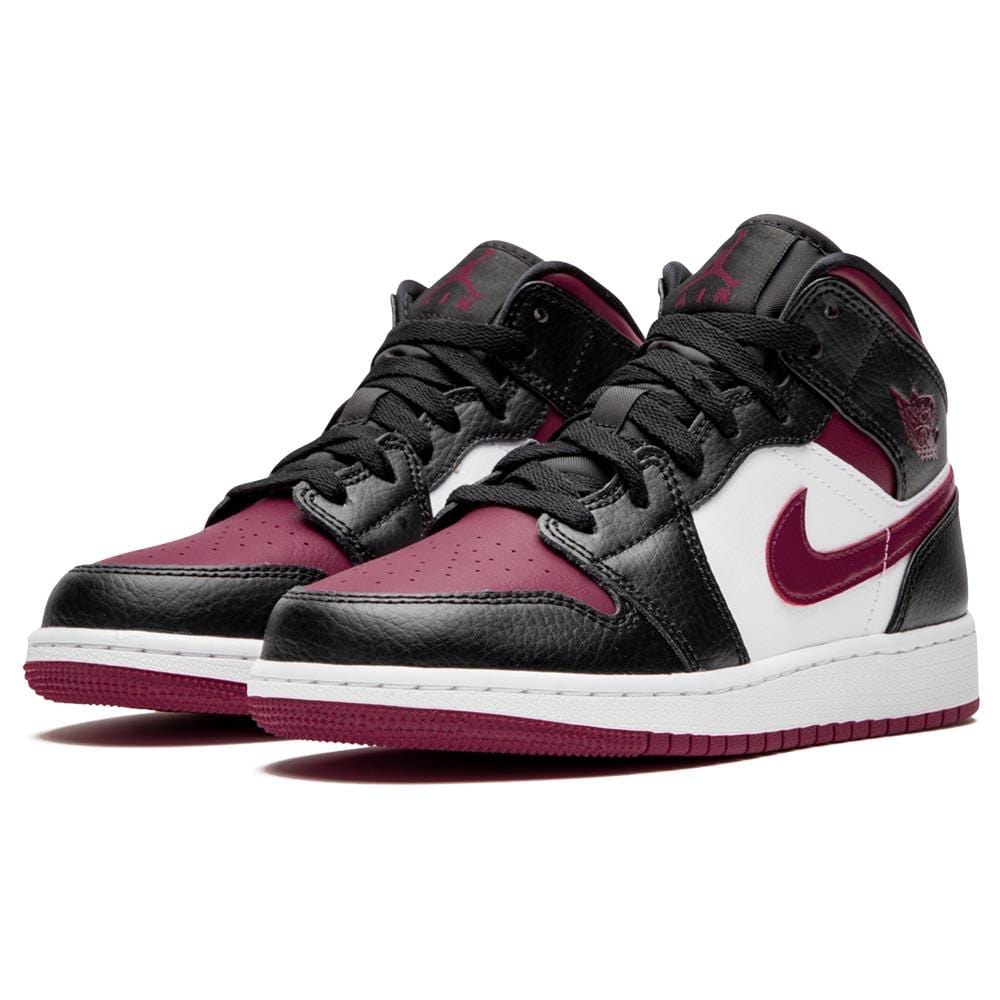 Air Jordan 1 Mid GS 'Black Noble Red' - Kick Game