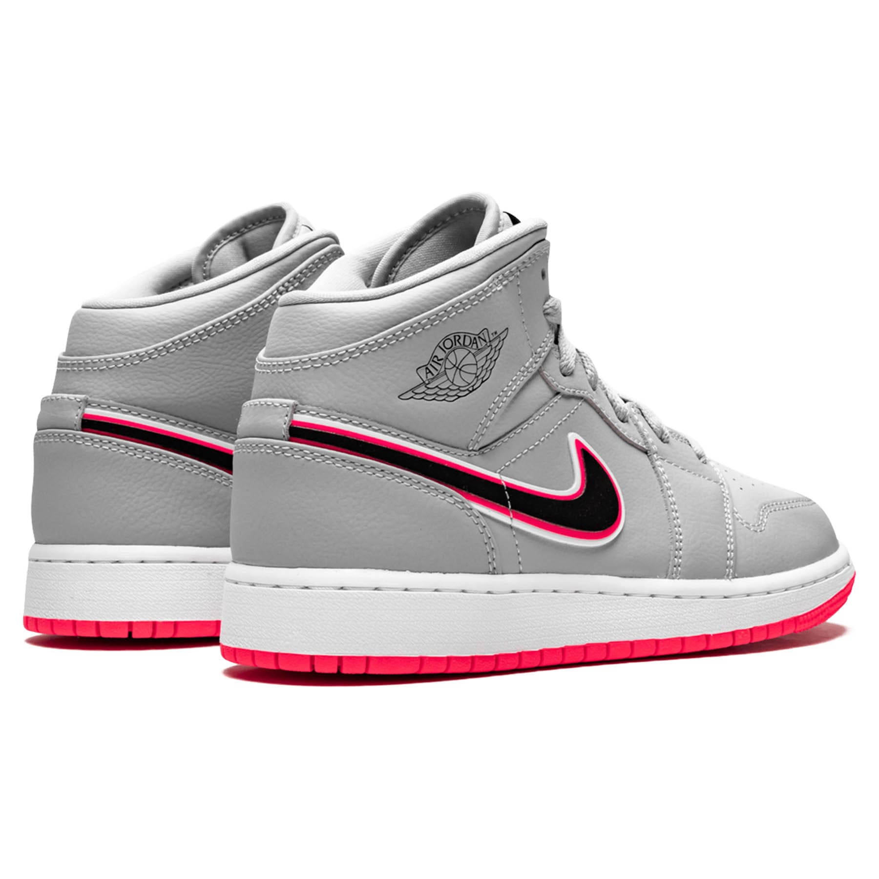 Air Jordan 1 Mid GS 'Wolf Grey Pink' - Kick Game