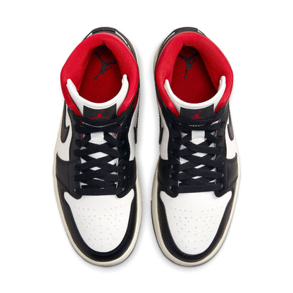 Air Jordan 1 Mid Wmns 'Black Sail Gym Red' - Kick Game