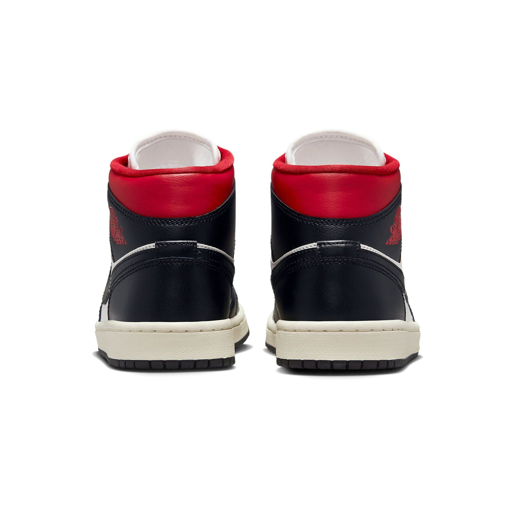 Air Jordan 1 Mid Wmns 'Black Sail Gym Red' - Kick Game