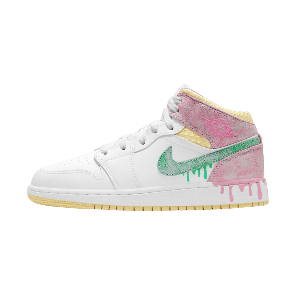 Air Jordan 1 Mid SE GS 'Paint Drip' - Kick Game