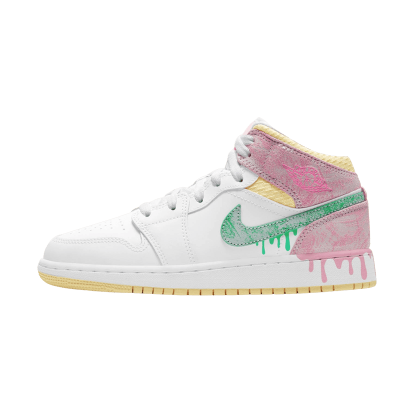 Air Jordan 1 Mid Se Gs Paint Drip