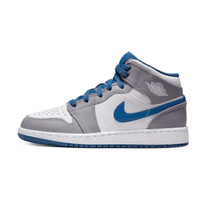 Air Jordan 1 Mid GS 'Cement True Blue' - Kick Game
