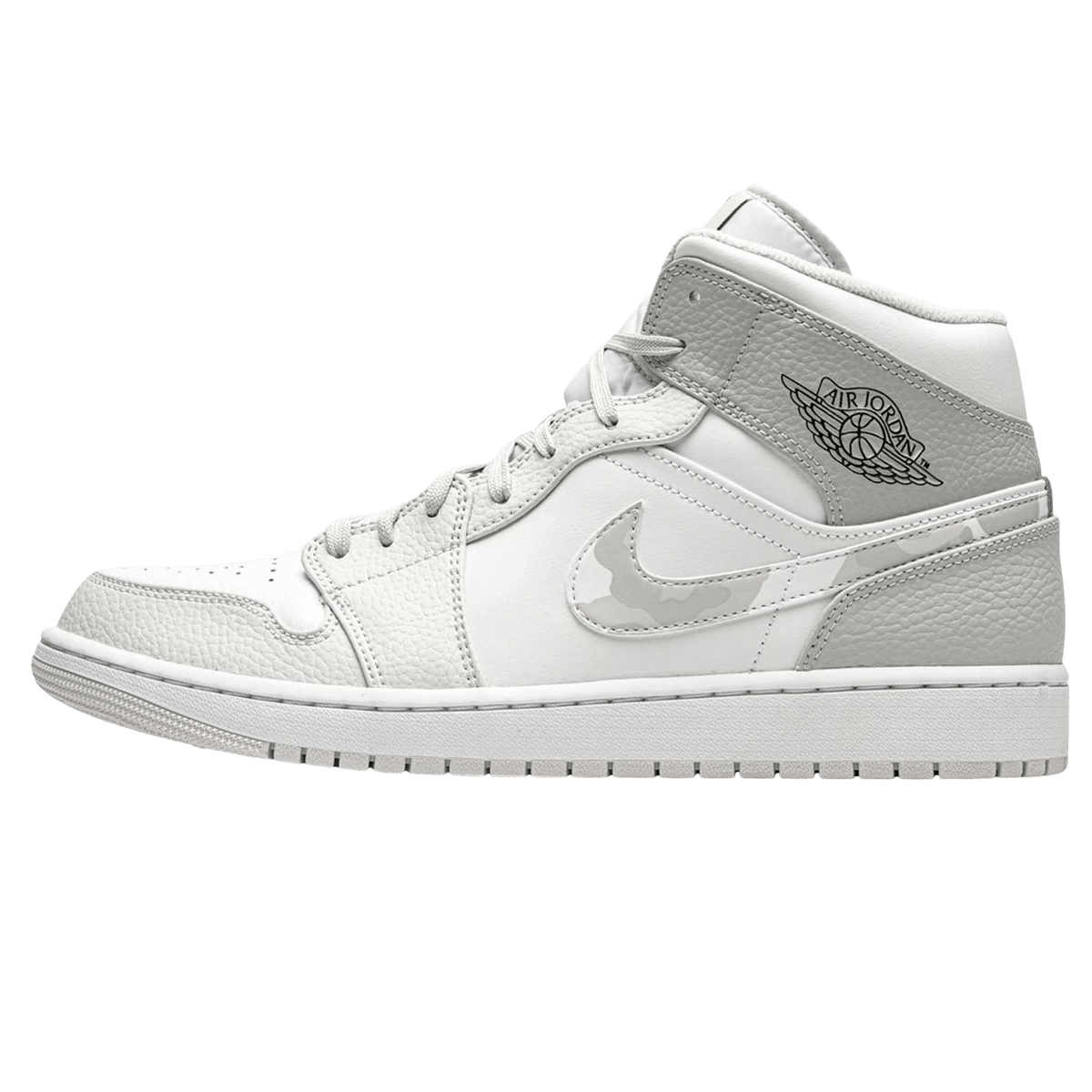Air Jordan 1 Mid 'Swoosh Logo - Grey Camo' - Kick Game