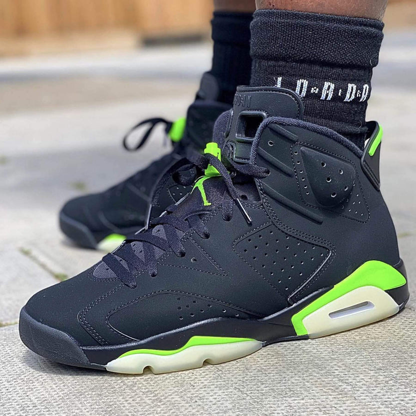 Jordan Air Jordan 6 Retro Men Basketball Sneakers Black/Electric Green