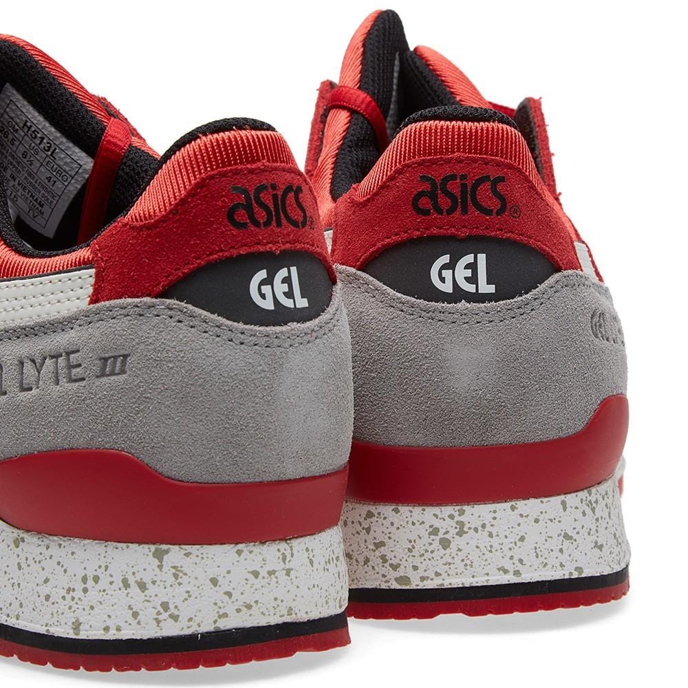 ASICS GEL LYTE III 'CRANE' Light Grey & Red - Kick Game