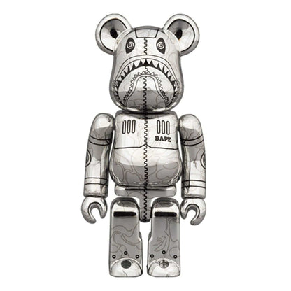 Bearbrick x BAPE x Hajime Sorayama Camo Shark 100% & 400% Set 'Silver' - Kick Game