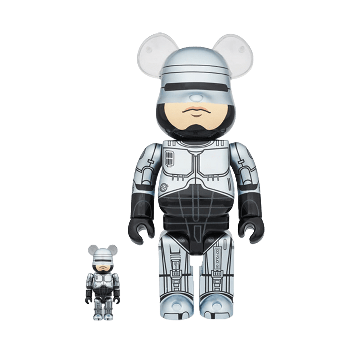 Bearbrick Robocop 100% & 400% Set 'Silver' - Kick Game