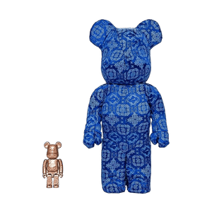 Bearbrick x Clot x Nike 100% & 400% Set 'Royale University Blue Silk'