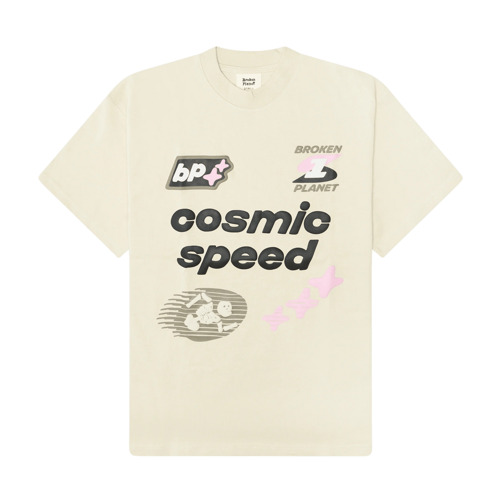 Broken Planet Market T-Shirt 'Cosmic Speed' - Bone White - Kick Game