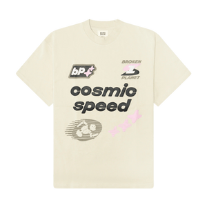 Broken Planet Market T-Shirt 'Cosmic Speed' - Bone White