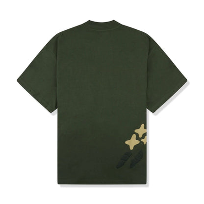 Broken Planet Market T Shirt 'Space Trails' - Olive Green - Kick Game