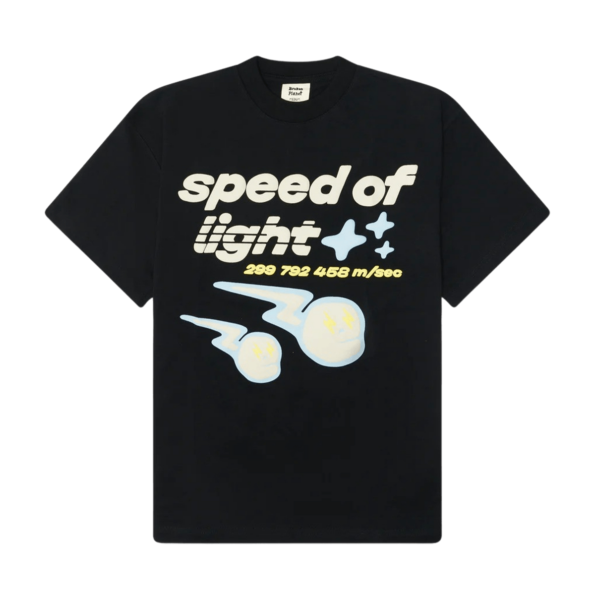 Broken Planet Market T-Shirt 'Speed Of Light' - Midnight Black - Kick Game