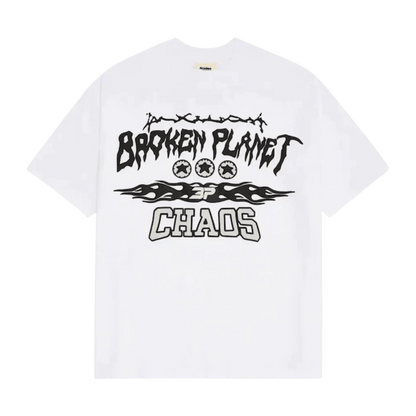 Broken Planet Market T-Shirt 'Total Chaos' - White - Kick Game