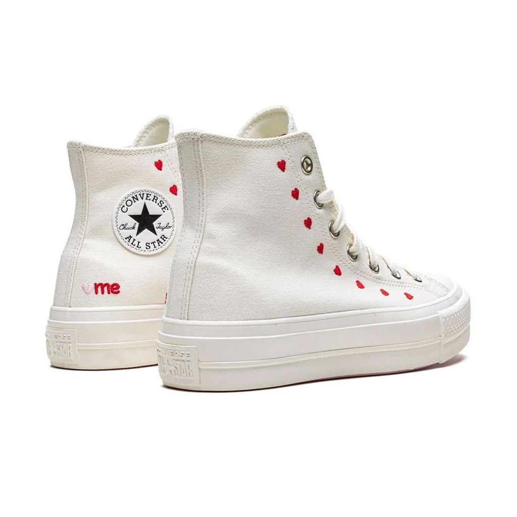 Converse Chuck Taylor All Star Lift Platform High Wmns 'Embroidered Hearts - White' - Kick Game