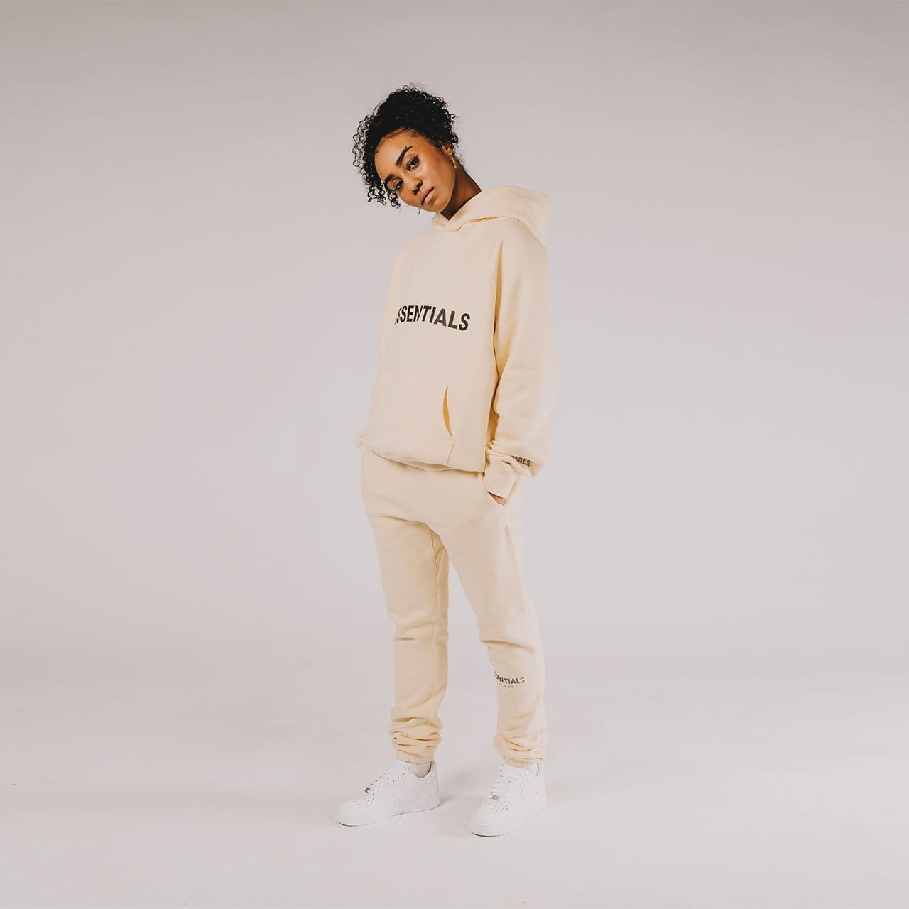 FEAR OF GOD ESSENTIALS 3D Silicon Applique Crewneck Buttercream - Kick Game