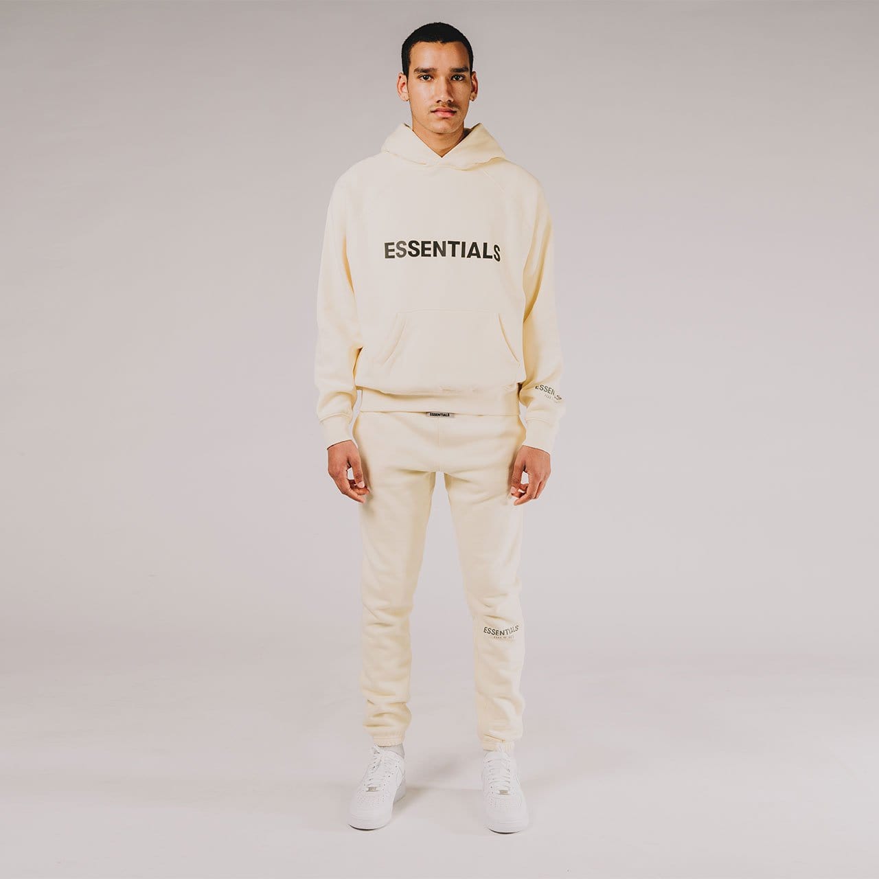 FEAR OF GOD ESSENTIALS 3D Silicon Applique Crewneck Buttercream Kick Game