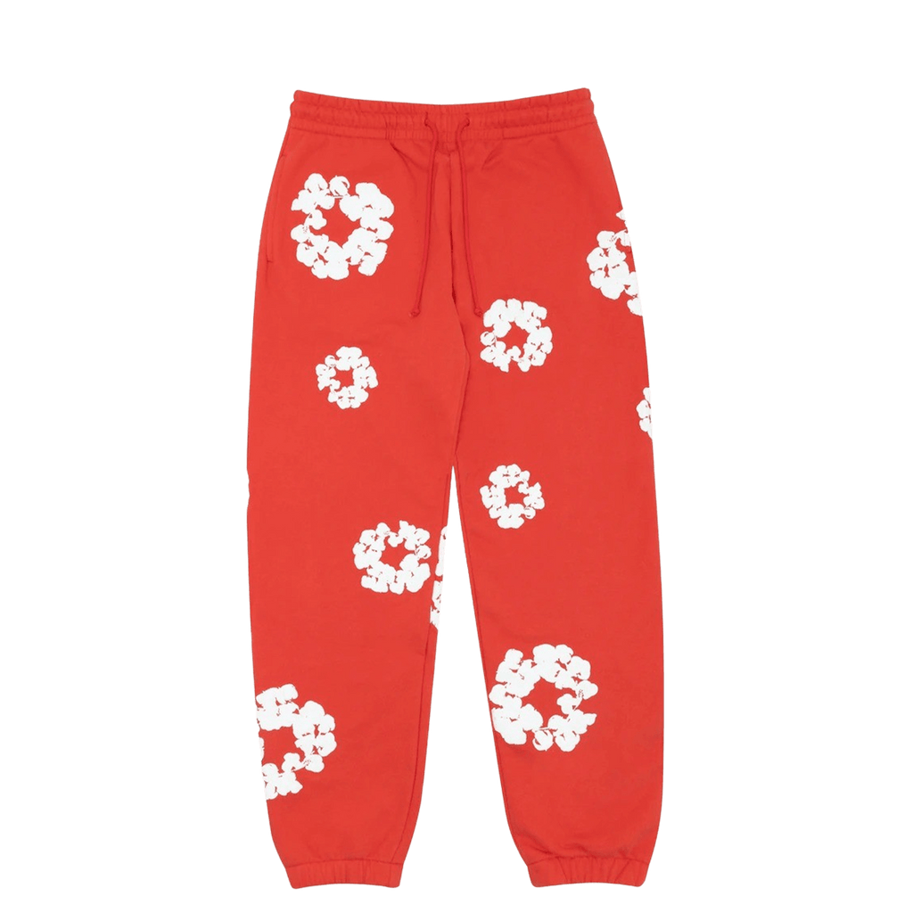 Denim Tears The Cotton Wreath Sweatpants 'Red' - Kick Game