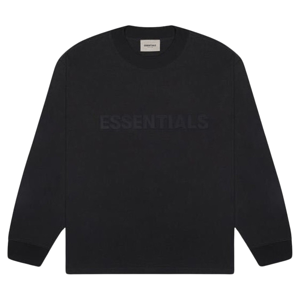 FEAR OF GOD ESSENTIALS 3D Silicon Applique Boxy Long Sleeve T-Shirt Dark Slate/Stretch Limo/Black - Kick Game