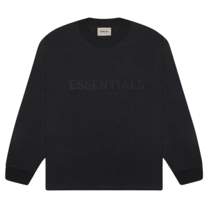 FEAR OF GOD ESSENTIALS 3D Silicon Applique Boxy Long Sleeve T-Shirt Dark Slate/Stretch Limo/Black