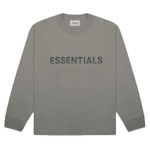 FEAR OF GOD ESSENTIALS 3D Silicon Applique Boxy Long Sleeve T-Shirt Gray Flannel/Charcoal