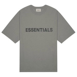 FEAR OF GOD ESSENTIALS 3D Silicon Applique Boxy T-Shirt Gray Flannel/Charcoal