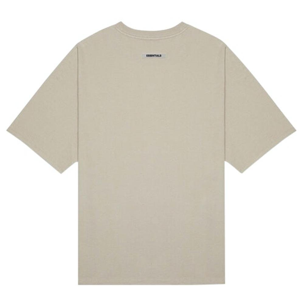 FEAR OF GOD ESSENTIALS 3D Silicon Applique Boxy T-Shirt Oatmeal Heather/String/Tan - Kick Game