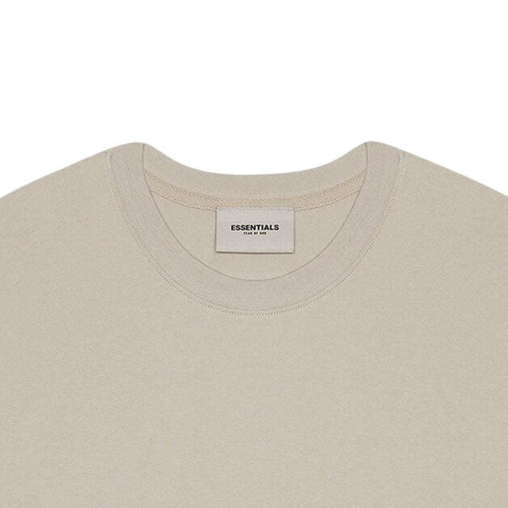 FEAR OF GOD ESSENTIALS 3D Silicon Applique Boxy T-Shirt Oatmeal Heather/String/Tan - Kick Game