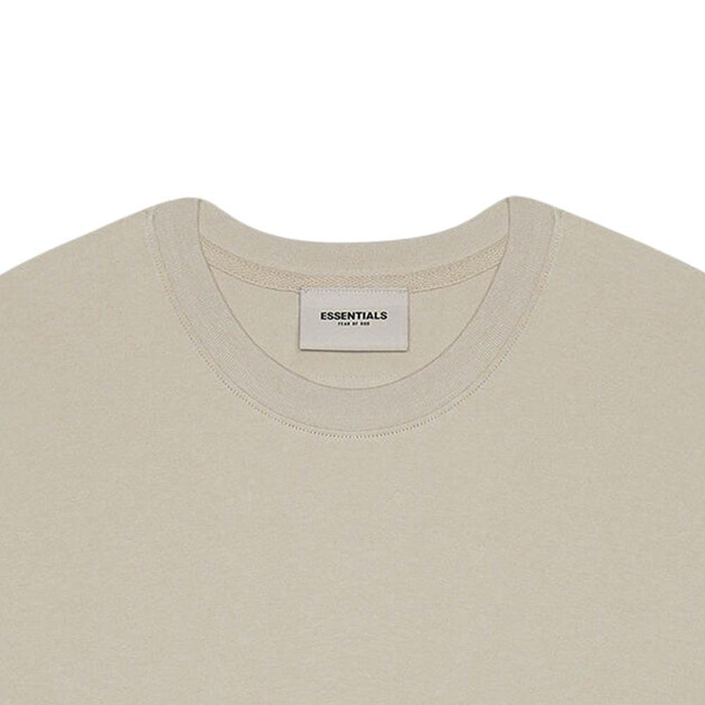 FEAR OF GOD ESSENTIALS 3D Silicon Applique Boxy T-Shirt Oatmeal Heather/String/Tan - Kick Game