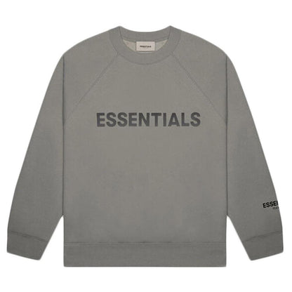 FEAR OF GOD ESSENTIALS 3D Silicon Applique Crewneck Gray Flannel/Charcoal - Kick Game