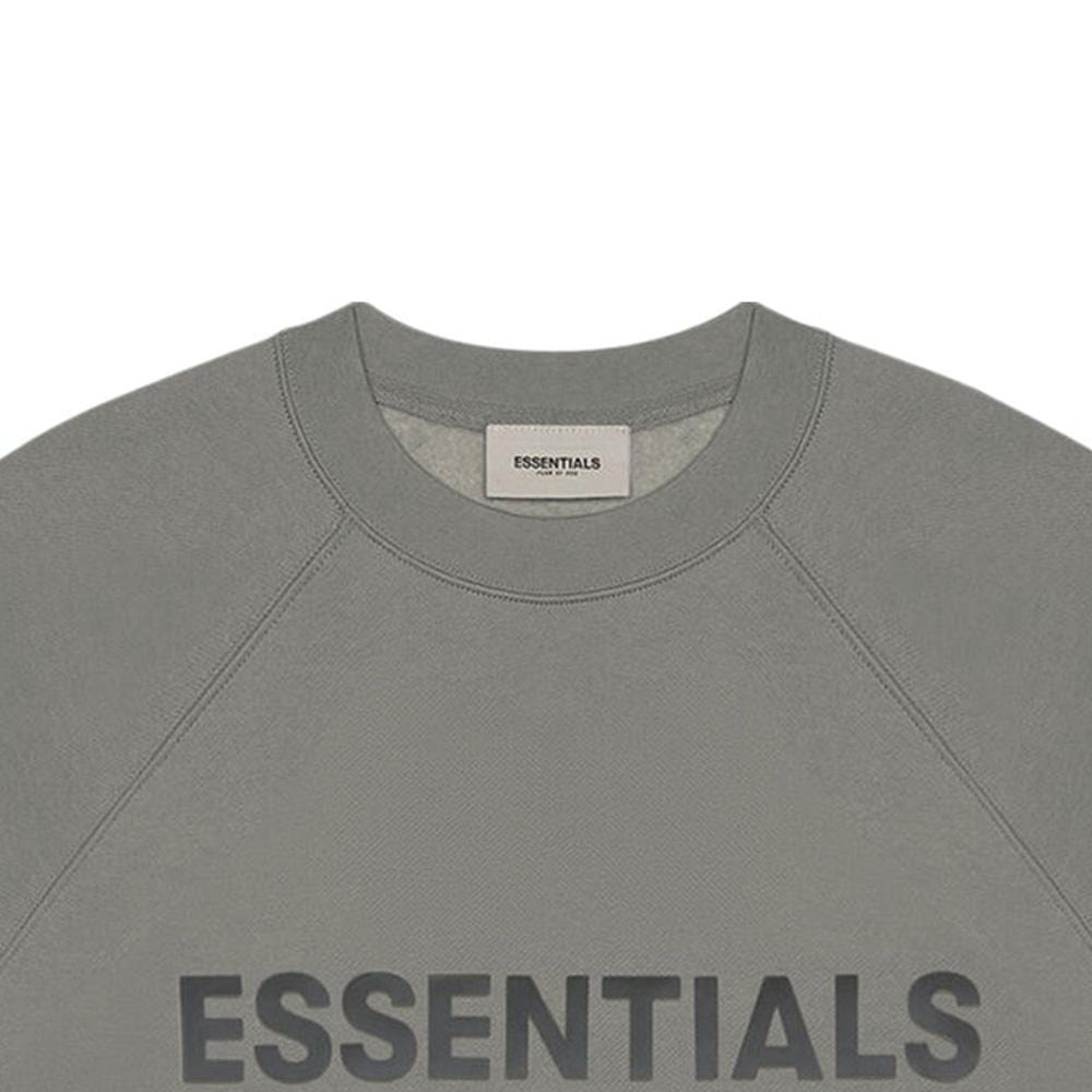 FEAR OF GOD ESSENTIALS 3D Silicon Applique Crewneck Gray Flannel/Charcoal - Kick Game
