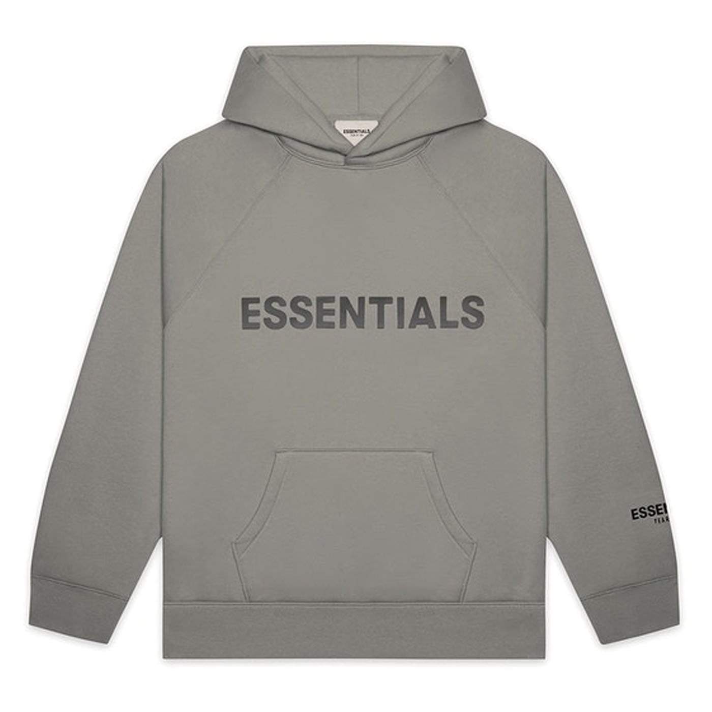Fear of god essentials pullover hoodie applique logo cement hotsell