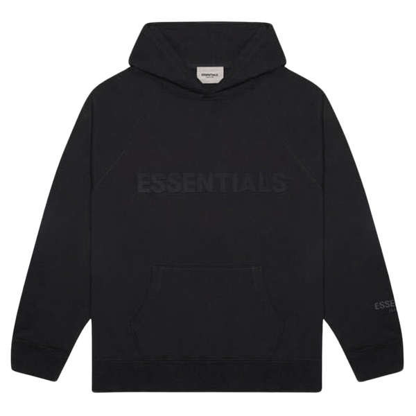 Fear of God Essentials 3D Silicon Applique Pullover Hoodie Black — Kick ...