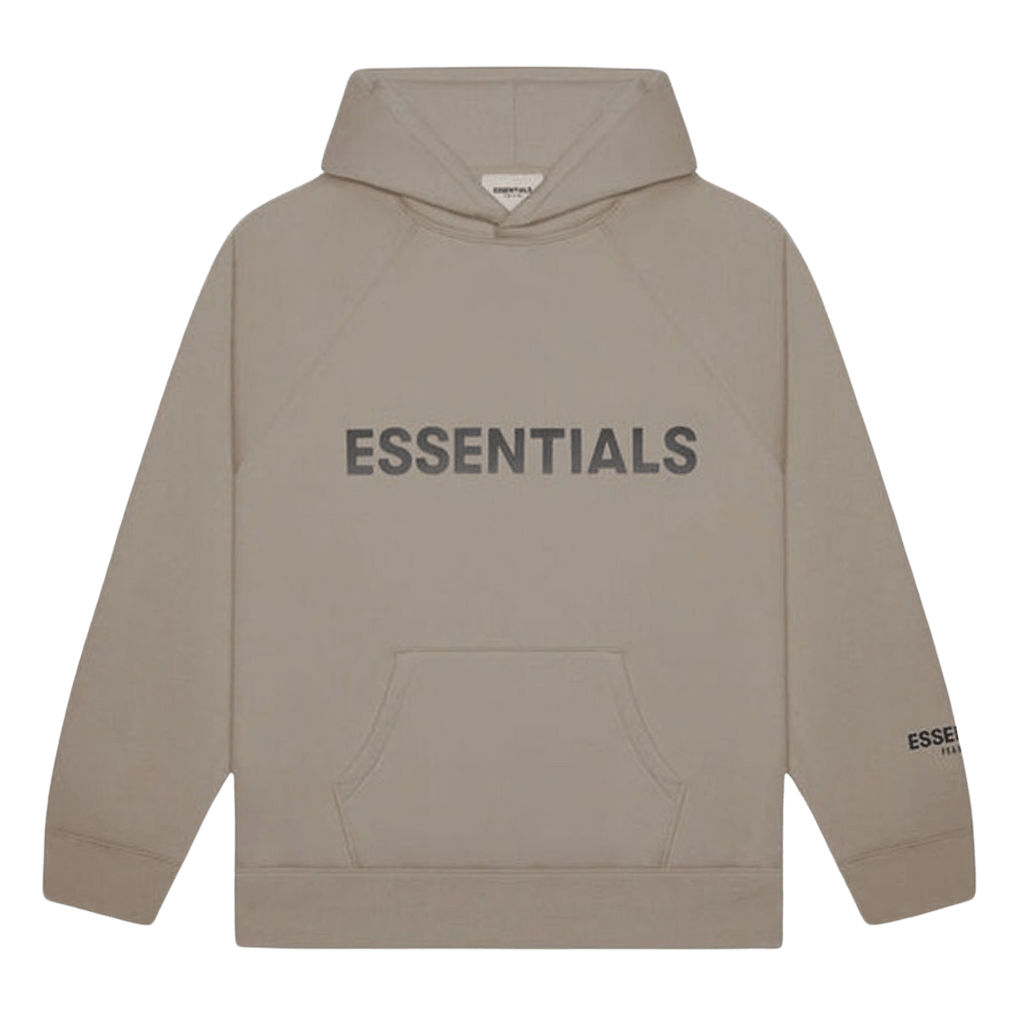 FEAR OF GOD ESSENTIALS 3D Silicon Applique Pullover Hoodie Taupe - Kick Game