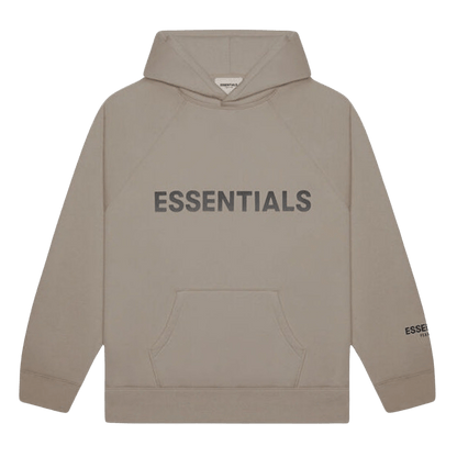 FEAR OF GOD ESSENTIALS 3D Silicon Applique Pullover Hoodie Taupe - Kick Game
