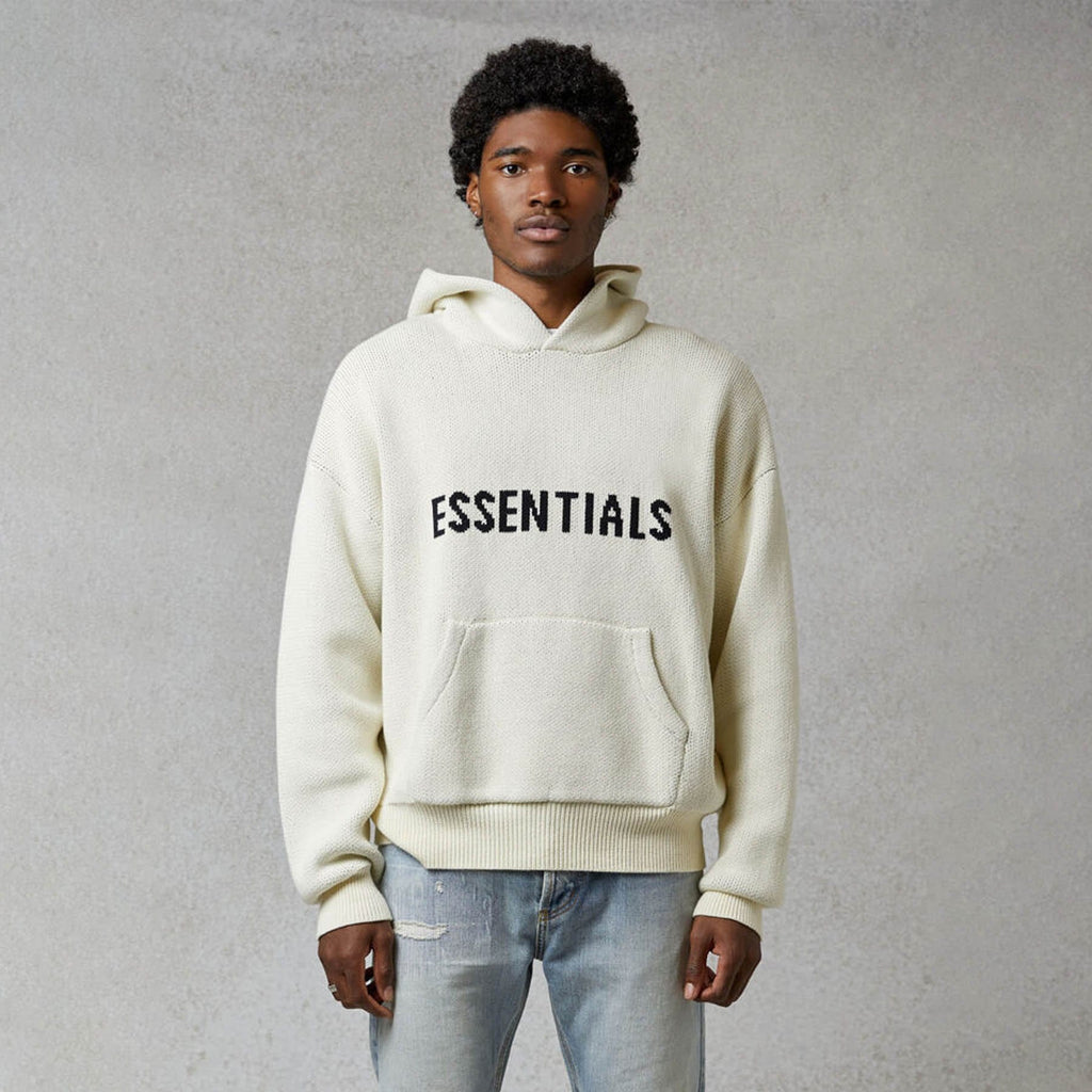 FEAR OF GOD ESSENTIALS Knit Hoodie Cream — Kick Game - Main Image
