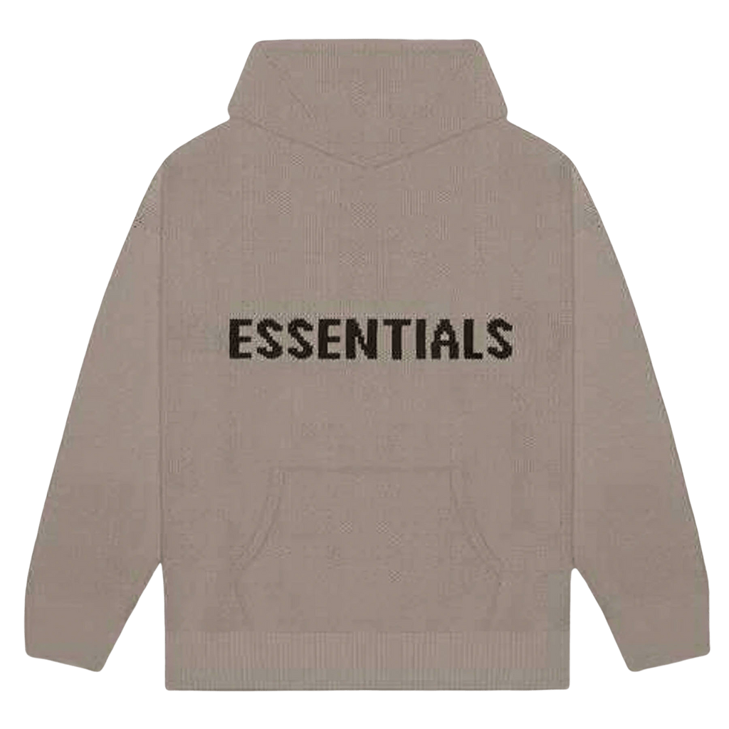 FEAR OF GOD ESSENTIALS Knit Hoodie Taupe — Kick Game