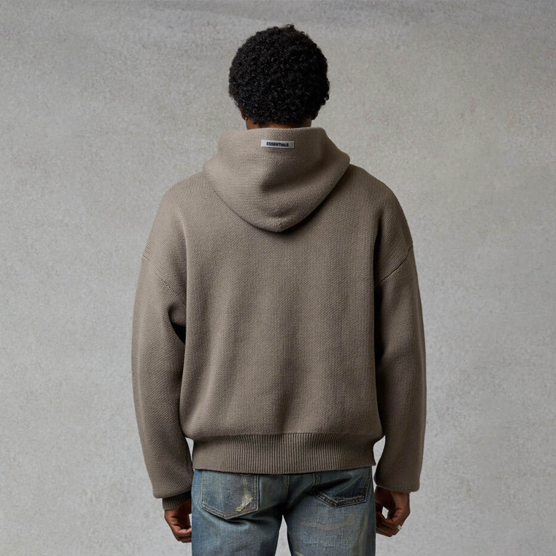 FEAR OF GOD ESSENTIALS Knit Hoodie Taupe Kick Game