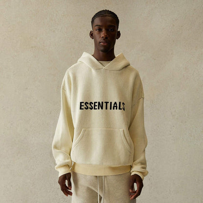 FEAR OF GOD ESSENTIALS Knit Pullover Hoodie Buttercream - Kick Game