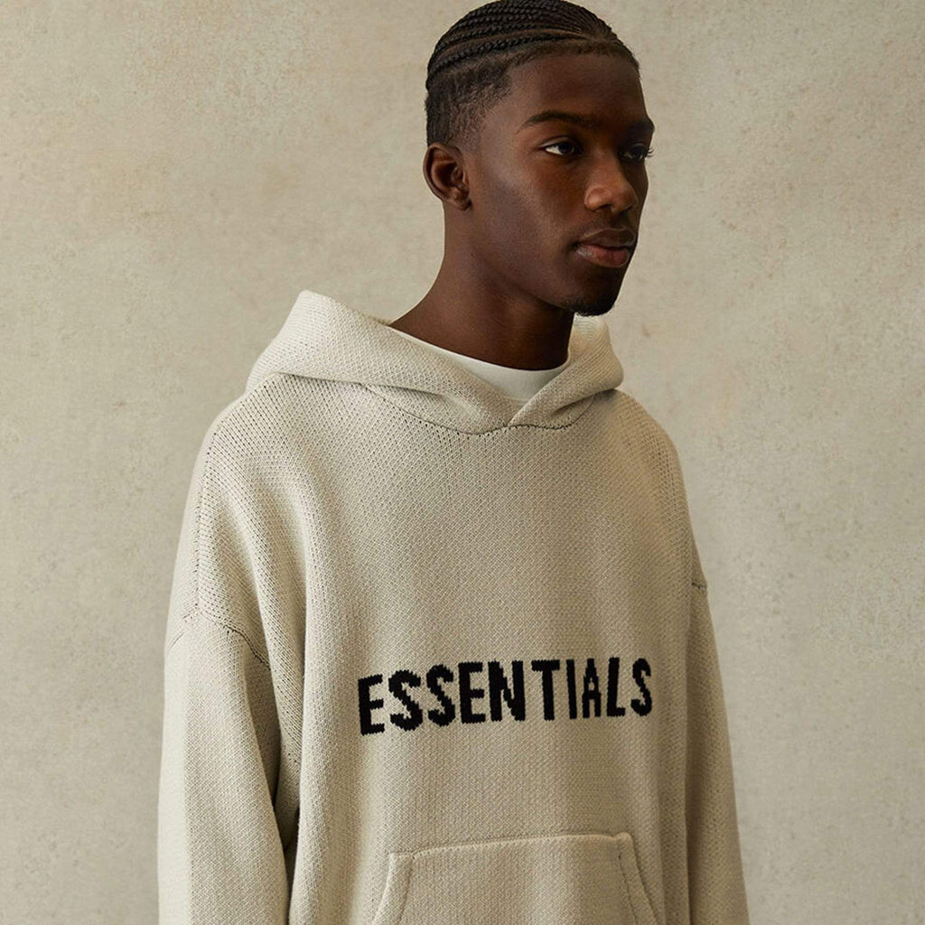 Essentials Oatmeal Knit Hoodie FEAR OF GOD ESSENTIALS Knit
