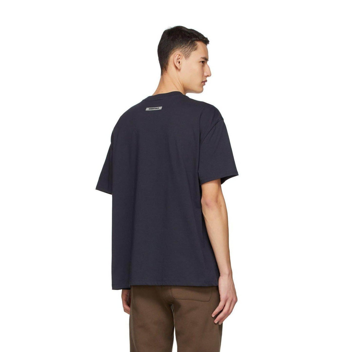 FEAR OF GOD ESSENTIALS x SSENSE Boxy T-Shirt Applique Logo Dark Navy - Kick Game