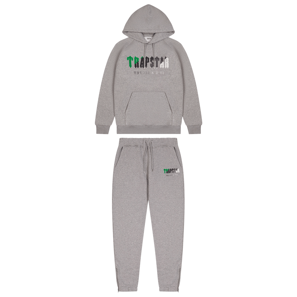 Trapstar Chenille Decoded Hooded Tracksuit - Black/Green Bee - Kick Game