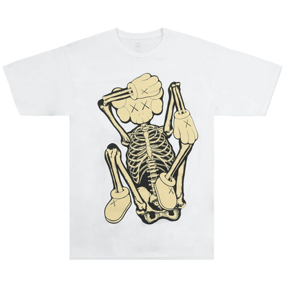 KAWS Skeleton New Fiction Bone T-Shirt 'White' - Kick Game