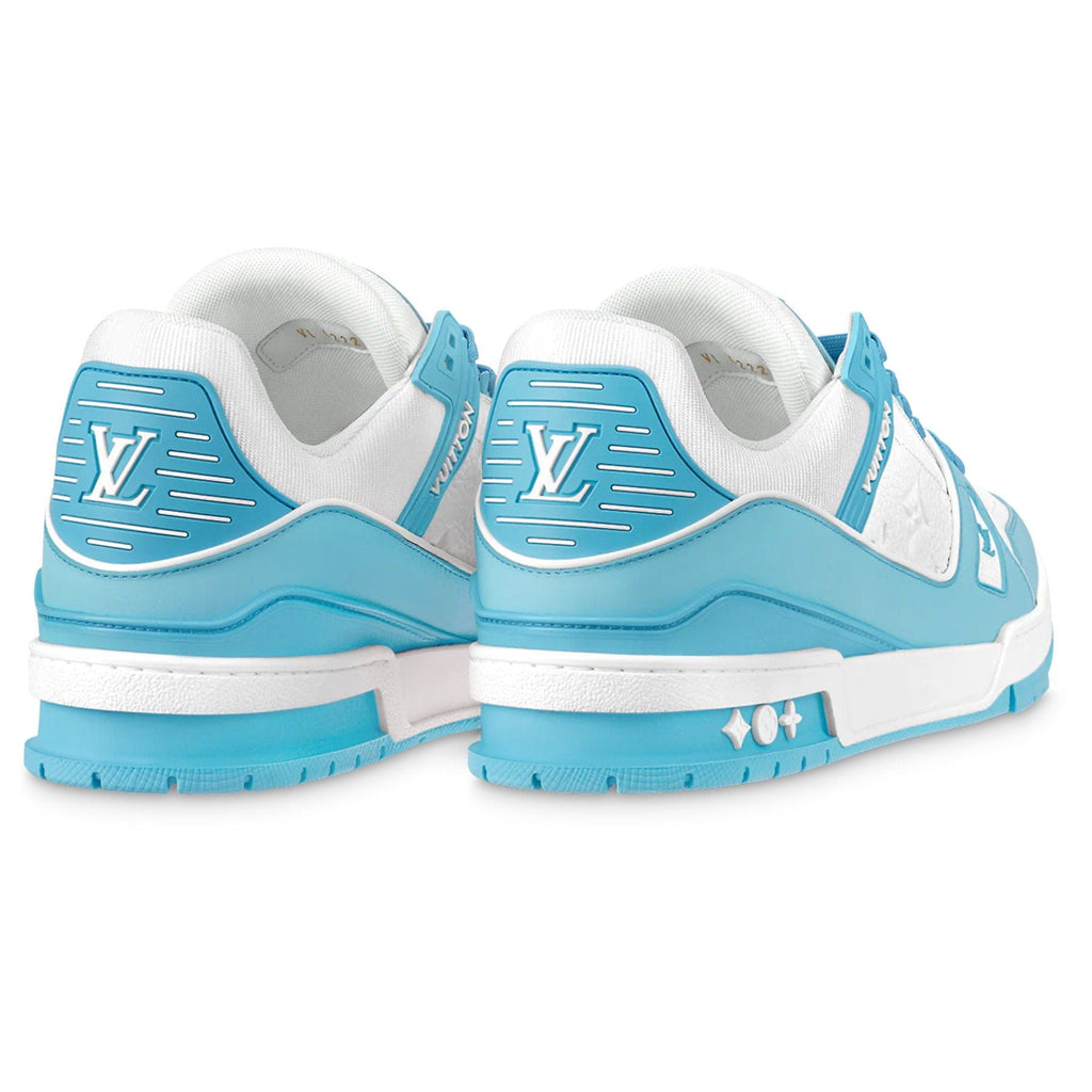 Louis Vuitton LV Monogram White Sky Blue Sneaker - UK 8.5 / Blue
