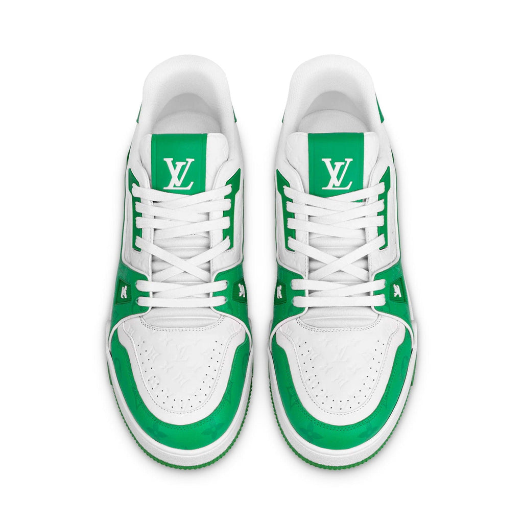 New 2022 Louis Vuitton LV Trainer Sneaker Green Monogram Leather