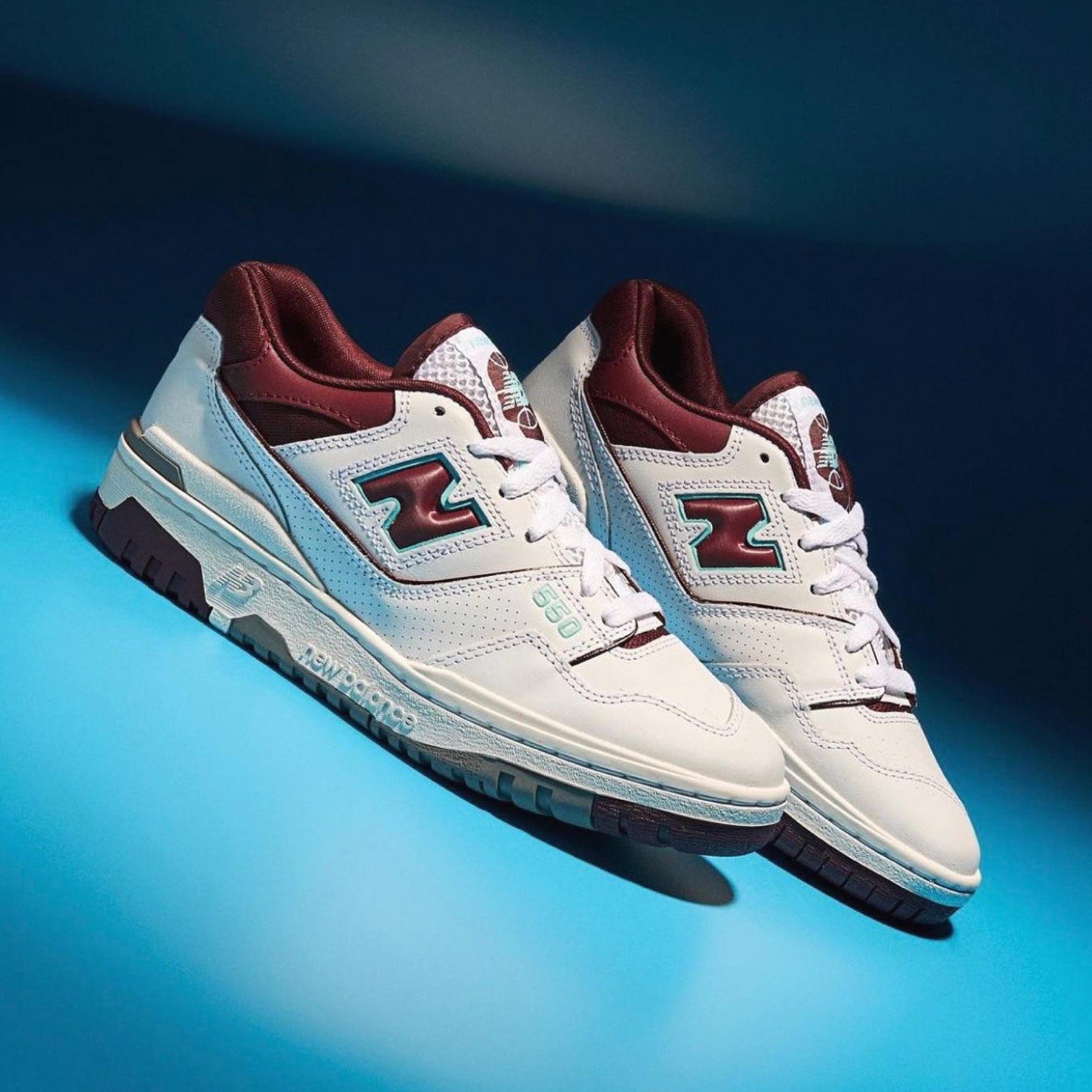 New Balance 550 Burgundy Turquoise Kick Game