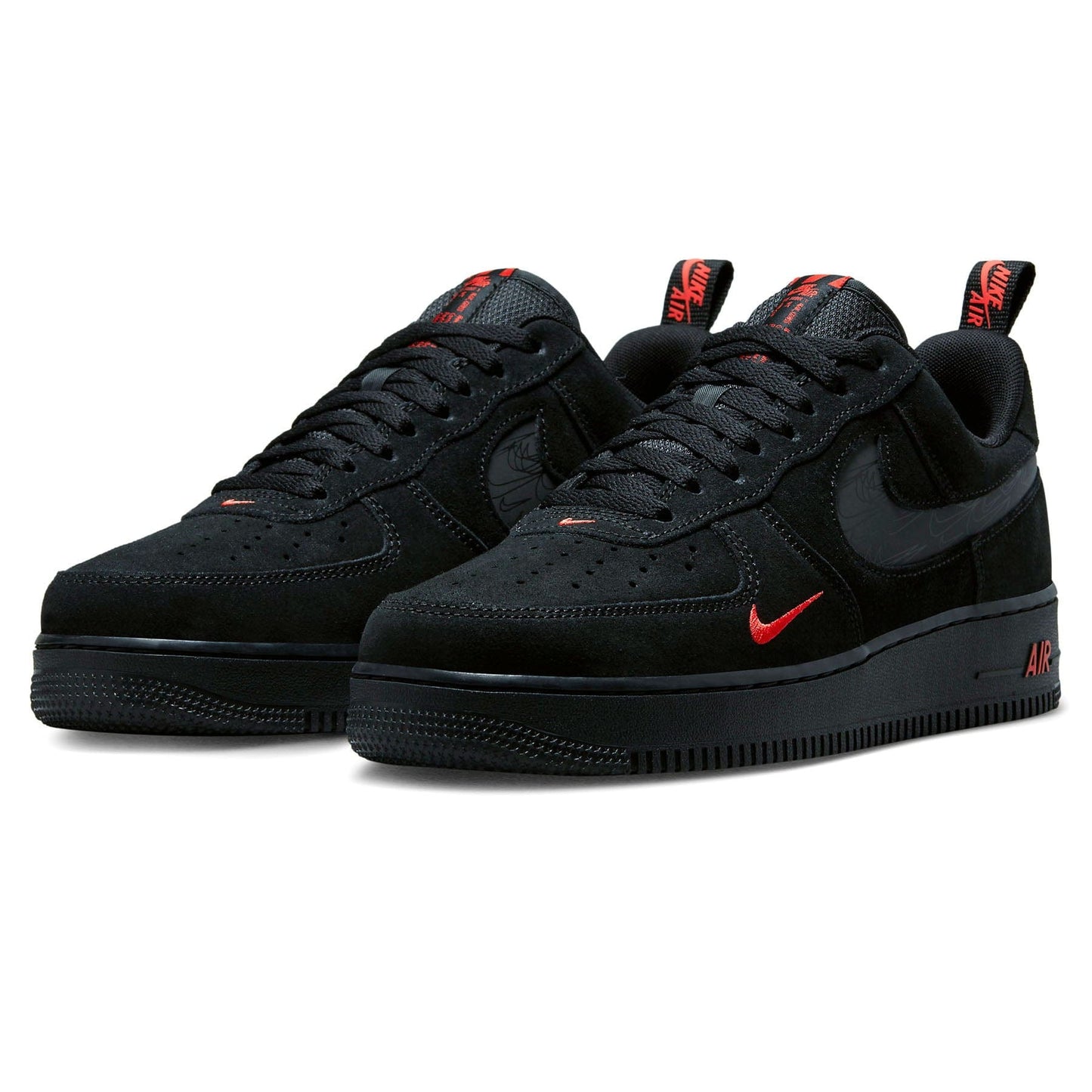 Nike Air Force 1 '07 LV8 'Multi-Swoosh - Black Crimson Reflective' - Kick Game