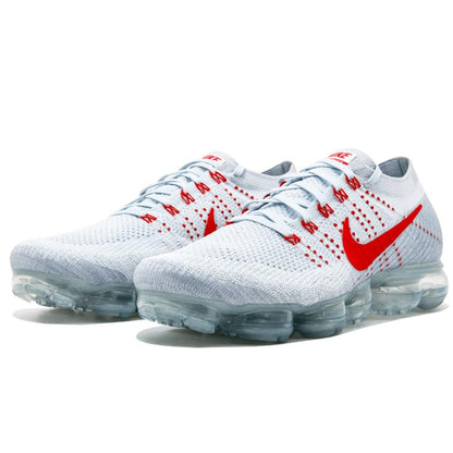 Nike Air Vapormax Flyknit Pure Platinum-University Red - Kick Game
